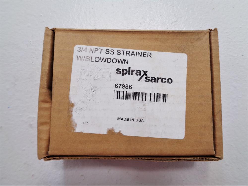 Spirax Sarco 3/4" NPT Strainer with Blowdown, Stainless Steel, 67986